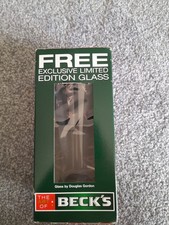 Rare Becks Glass Exclusive Limited Edition Glass By Douglas Gordon Boxed