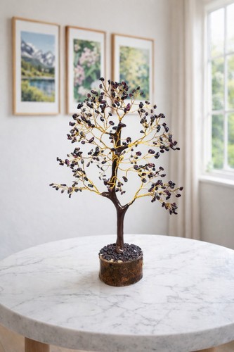 Garnet gemstone crystal - gemstone, tree
