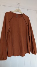 M&S Collection Ladies Brown Blouse Top Size 14