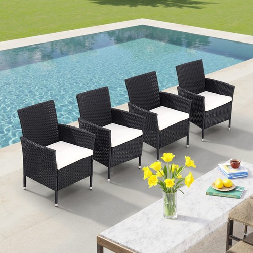 Black rattan outdoor - outdoor, chairs