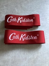 2 Cath Kidston One Sided Ribbons Red/White  Cath Kidston Logo 108 & 94 CMS Long