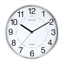 Unilux Aria Wall Clock Quartz System with Dual Display Metal Grey, 30.5cm