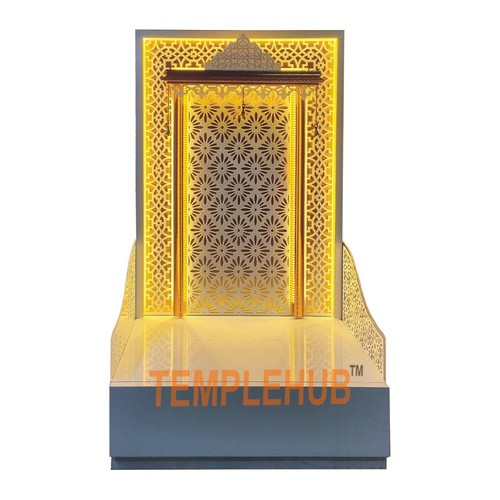 Wooden temple with led - wooden, lights