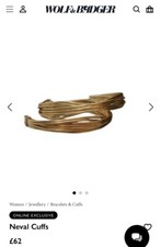 Wolf&Badger Neval gold plated adjustable cuff/bracelet RRP: £62