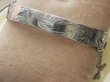 SILVER HINGED BANGLE 1960s PATENT NUMBER Hallmarked Birmingham 1967 24g