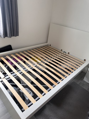 Ikea double bed white good - bed, as