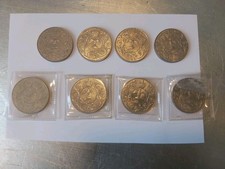 Set of 8 Queen ELIZABETH II Silver Jubilee Crown Coins from 1977
