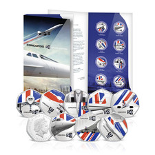 Concorde 50th Anniversary Silver Commemorative Coin Complete Collection 8 Coins