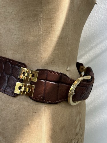 Wide chestnut crocodile - wide, print
