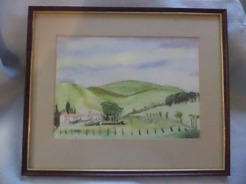 Framed water colour - water,