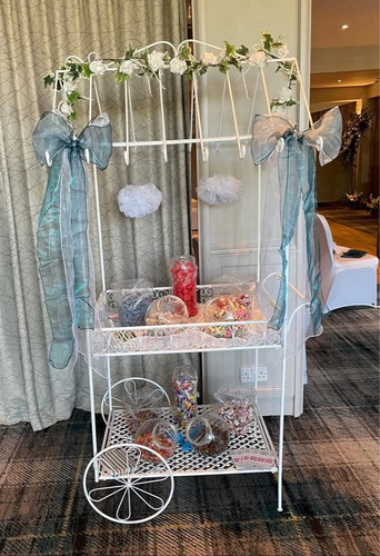White metal wedding - white, cart