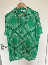 Topshop Oversized Bandana Print Summer Shirt Size 10