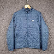 LACOSTE SPORT Jacket Mens M Medium Blue Puffer Quilted Padded Bomber Full Zip