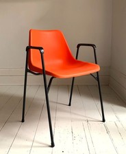 1 x Rare Vintage Hille Stacking Chair, In Orange , Designed By Robin Day