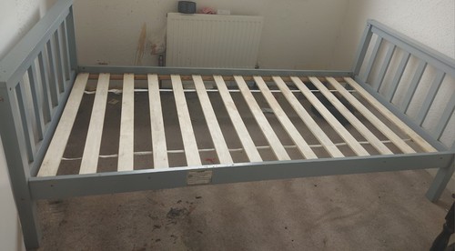 Single wooden bed - bed, frame