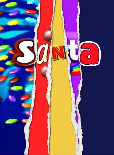 Santa chocolate bar wrappers - santa,