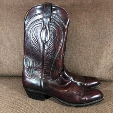 Vintage LUCCHESE Boots Men's Western Cowboy Size 12 1/2 3A Narrow Fit