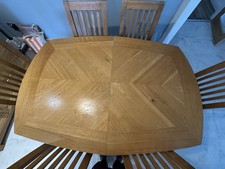 Oak Wooden Dining Table and Chairs Set, 6-8 Seater