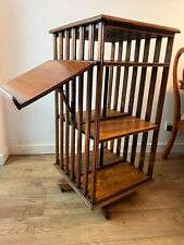 Edwardian Oak Revolving Bookcase with Reading shelf.