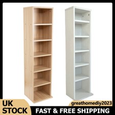 6 Tier Wooden CD DVD Game Book Shelf Storage Display Shelf Tower Unit Standing ﻿
