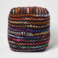 Handmade Pouf Ottoman Multi
