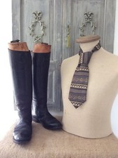 Antique Equestrian Leather Riding/ Polo Boots & Wooden Lasts~Fab Character Decor