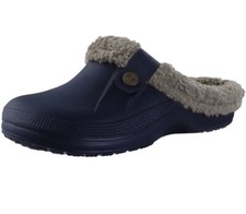 Plush Garden Clogs Slippers Mules Waterproof UKSize: 10-11 Navy Blue Crocs Style