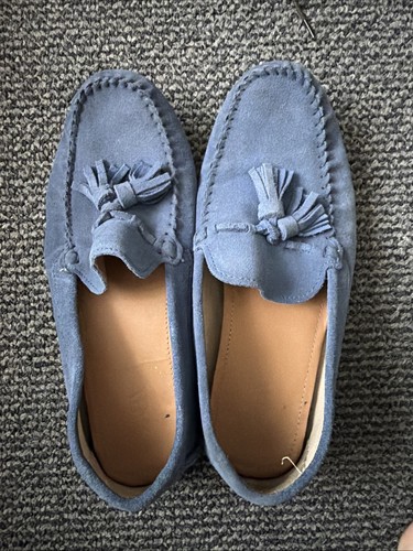 Blue zara moccasin style shoes - zara,