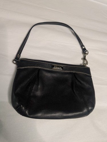 Black leather mini coach bag - leather,