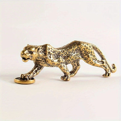 Vintage brass leopard - leopard, figurine