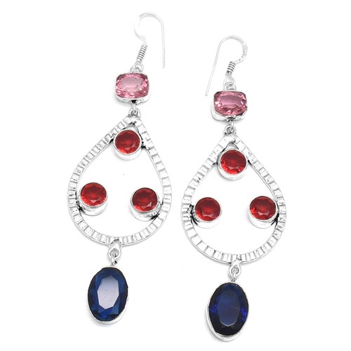 Blue sapphire garnet - blue, handmade