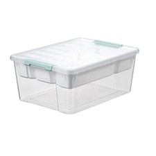 Deep Clear Plastic Stackable Storage Container Bin Box Tote with Clear2973