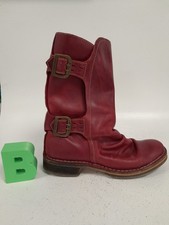 FLY London Orode Women's Mid Length Ankle Boots Cherry Red EU 38 Pre-Loved