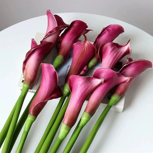 10pcs white calla - white,