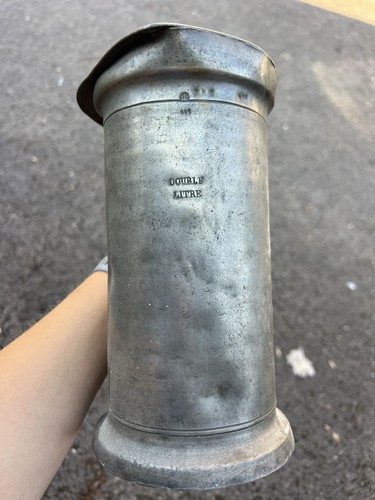 Antique french pewter - antique, double