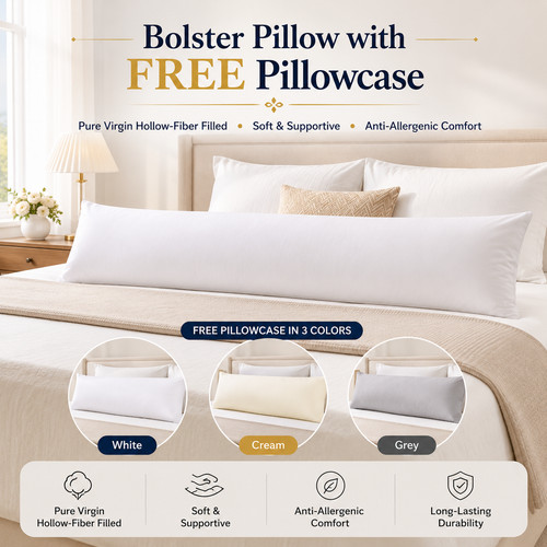 Bolster pillows with free - pillows,