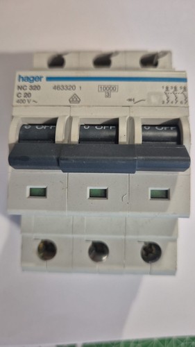 Hager mcb amp triple - 20, pole