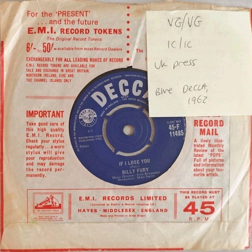 Billy fury lose you vinyl - fury,