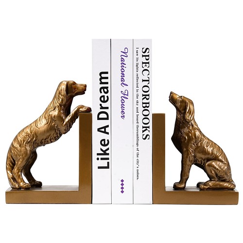 Dog bookends heavy duty resin - dog,