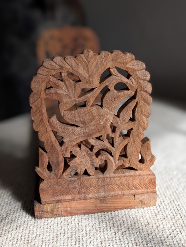Pair hand carved indian - pair, hand-carved