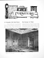 Original Old Antique Print A Valuable Oak Room Clerkenwell LondonPages 1907