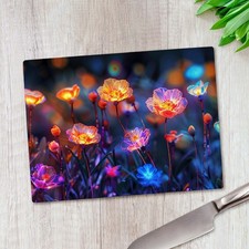 Glowing Flowers Glass Chopping