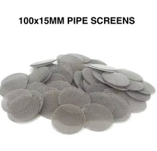 100 Stainless Steel Pipe Screens Filters 15mm mesh Gauzes For Bong Tobacco