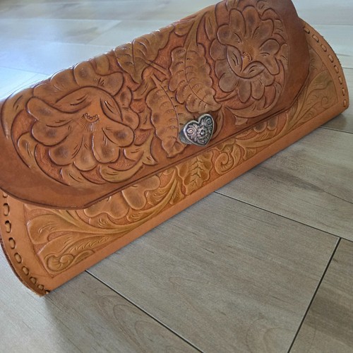 Vintage hand tooled leather - hand,