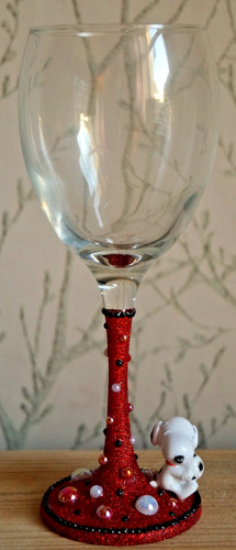 Snoopy handmade glitter wine - handmade,
