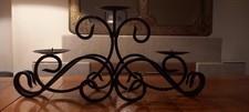 Large Black Iron Candelabra 