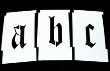 Alphabet Letter Stencils Set Lowercase a-z Old English Calligraphy Gothic  Font