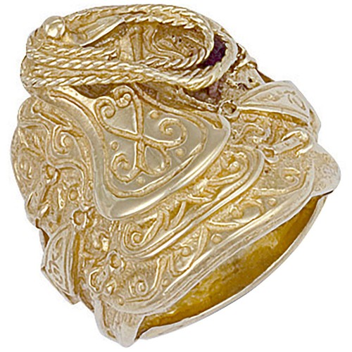 Yellow gold saddle ring top - yellow,