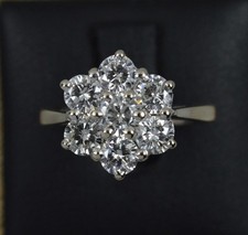 18ct White Gold 1.5ct Diamond Daisy Cluster Ring