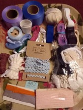 Job Lot Of Ribbon, Tapes, Bias Binding, Ric-Rac. Plus A Bag Of Oddments